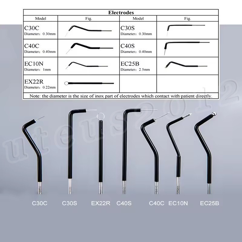 7-Piece Dental Electrodes Set with Reusable Tips (Black)