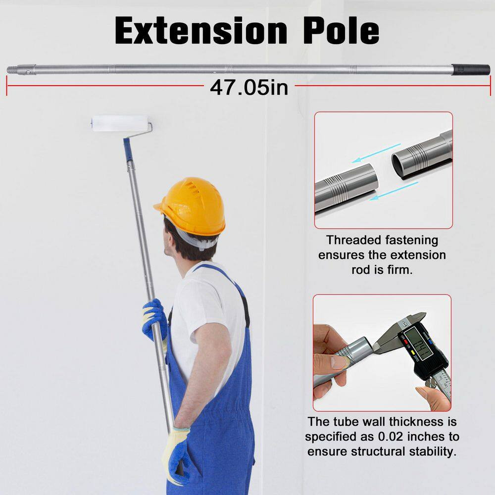 Multi-Color Self-Leveling Floor Tool Kit with Rake, Spike Rollers, Paint Roller,