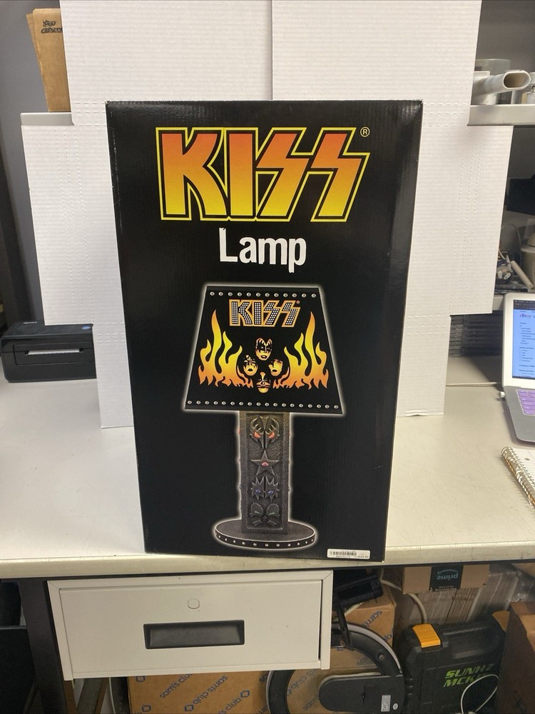 KISS Band Logo Flame Table Lamp 2007 Spencer’s 20”