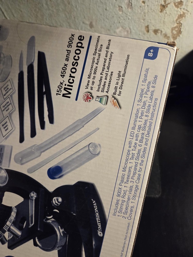 Smithsonian Microscope Kit - 150x 450x 900x Magnification | STEM Science Set NIB