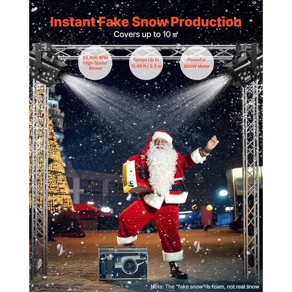Uimoso 800W Snow Machine Remote Control Handheld Hanging Stage Snowflake Decor