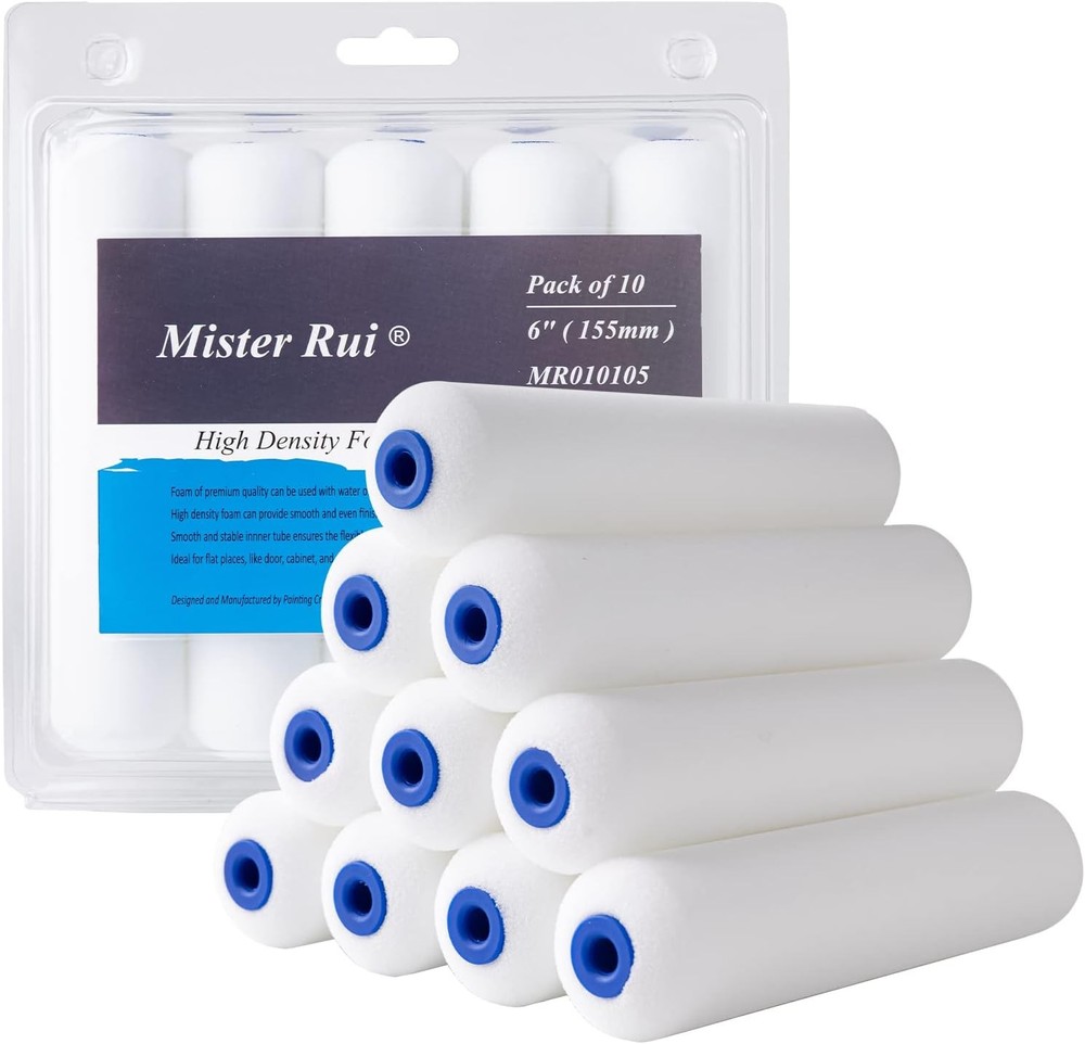 Foam Paint Roller, 10 Pack, 6 Inch Foam Roller, High Density Foam Roller Paint,