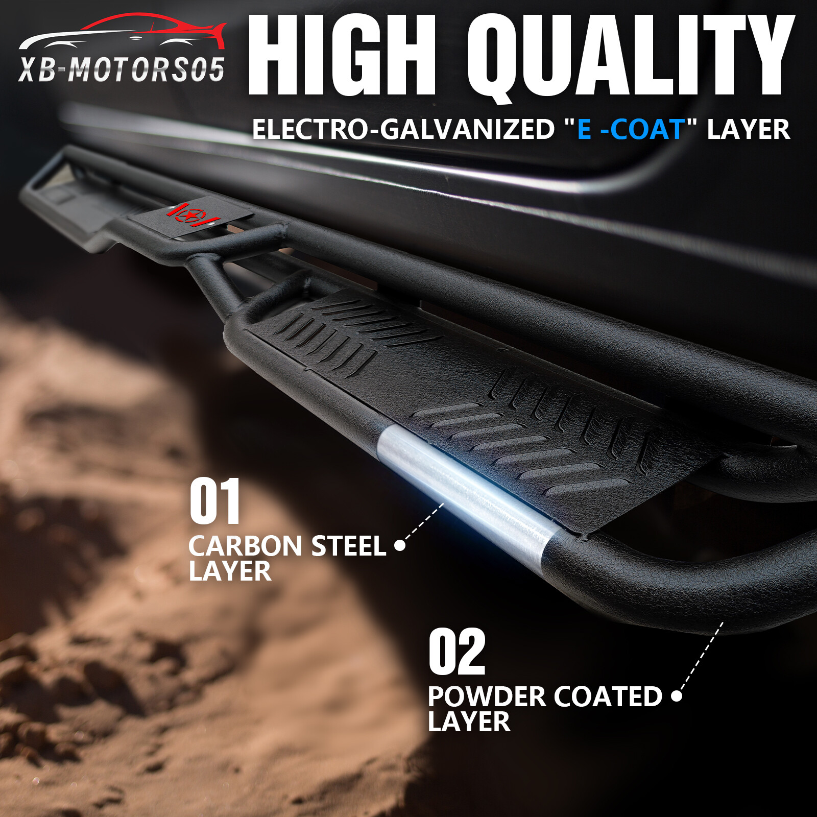 Running Boards Side Steps For 2024-2025 Toyota Tacoma Double Cab & Crew Cab