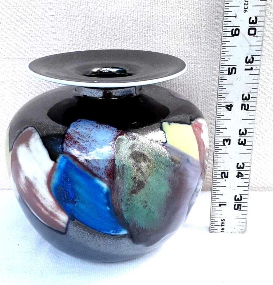 Studio Art Vase 5 1/4" tall signed MAR