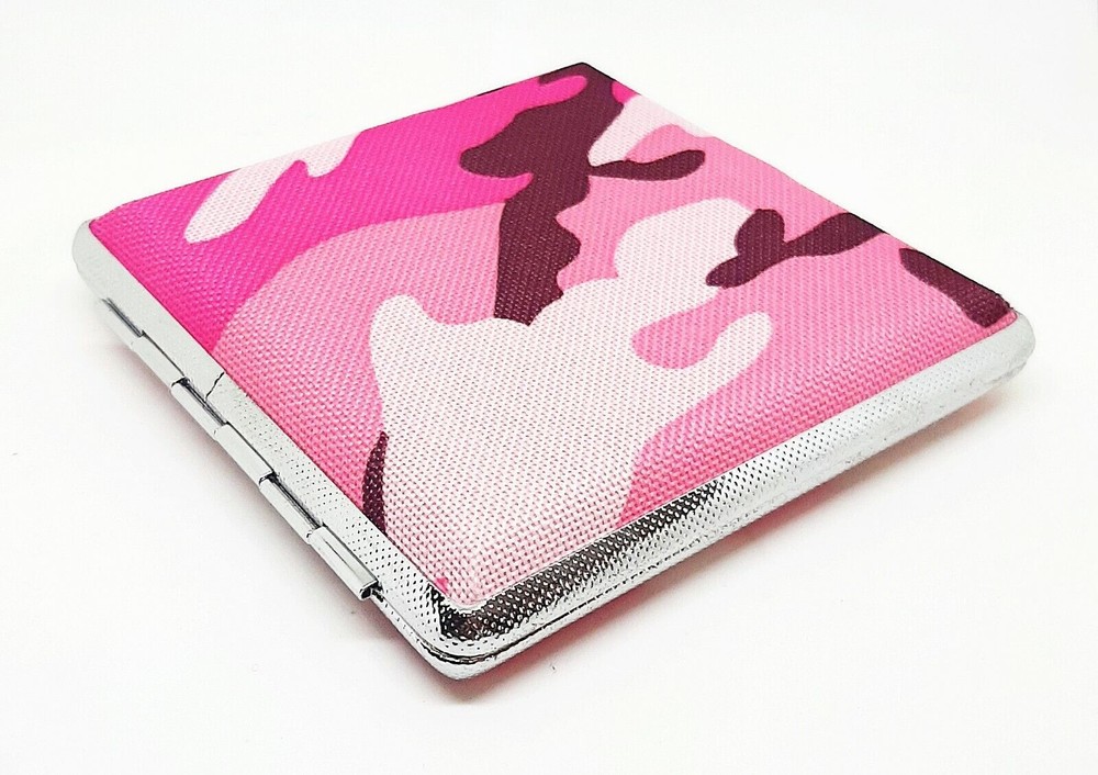 RYO Pinks Camo Silver Framed PU Leather King Size Cigarette Case