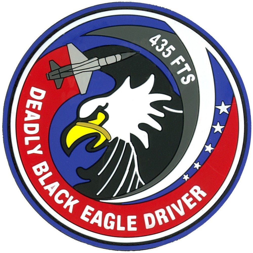 USAF 435th FIGHTER TRAINING SQUADRON PATCH - T-38 DEADLY BLACK EAGLE DRIVER