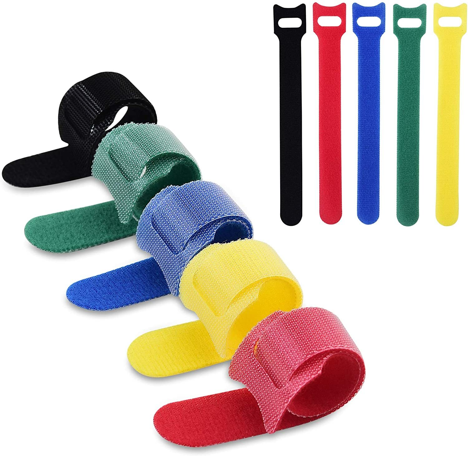 6- Color Microfiber Straps Hook Loop Reusable Fastening Cable Ties Wholesale