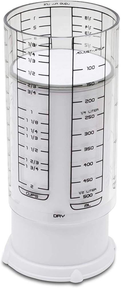 23401 2 Cup Adjust-A-Cup, Plastic, White