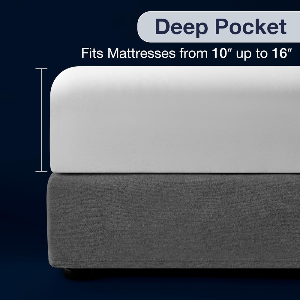 King Sheets Set 6 Piece Cooling Bed Sheets with 4 Envelope Pillowca... Fast Ship