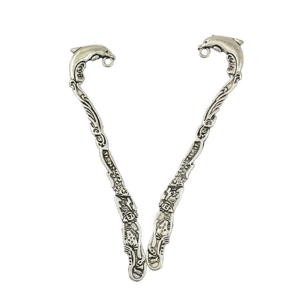 6pcs Alloy Dolphin Pattern Bookmarks With Hole Home school