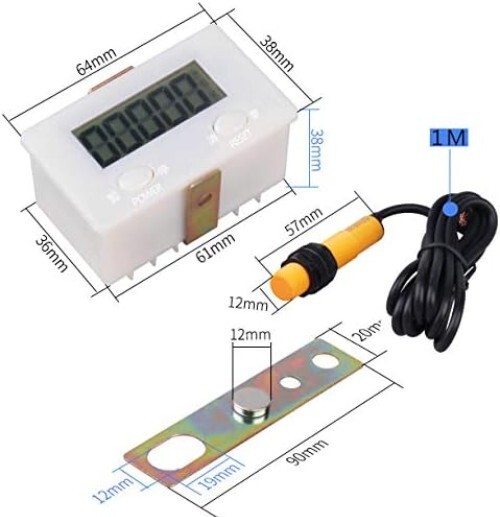 Digital Counter 0-99999 LCD Gauge, 5 Digit with Proximity Switch Sensor