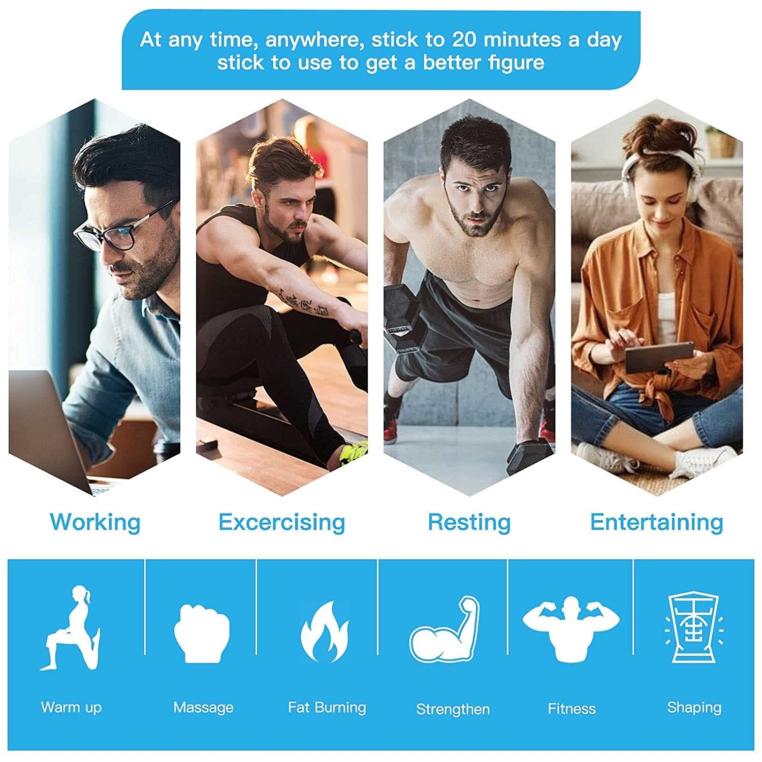 Abs Stimulator, Abdominal Toning Belt Workout Equipment Fitness Training Machine