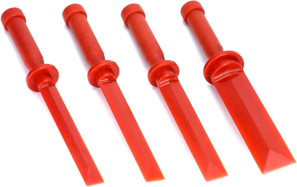 4pc Plastic Chisel Scraper Set | No-Marring, Chem-Resistant, 3/4–1-1/2 in Widths