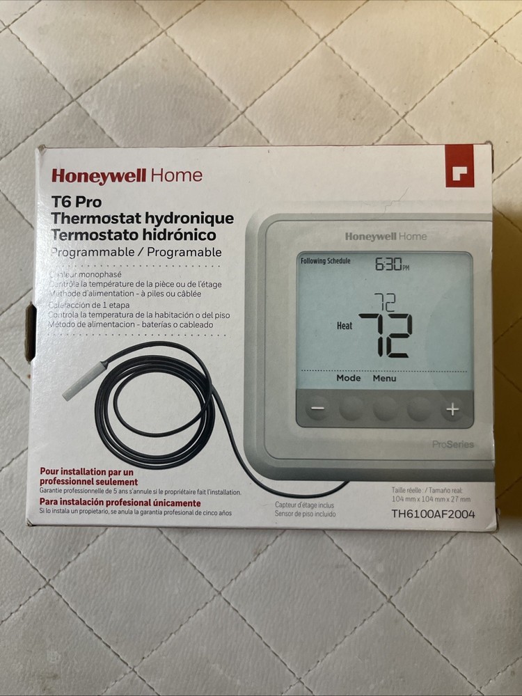Honeywell PRO TH6100AF2004 T6 Hydronic Programmable Thermostat