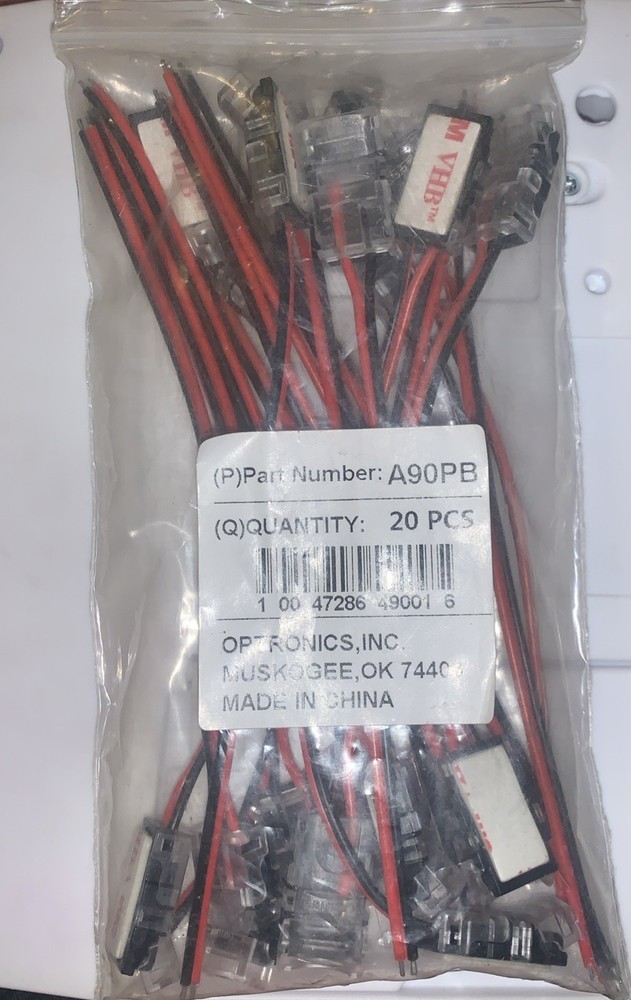Optronics A90PB 2-wire pigtail with snap on plug discontinued item new open box