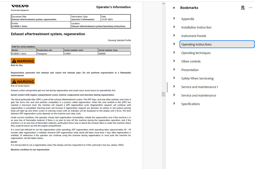 Volvo L260H Wheel Loader Operator Manual On USB