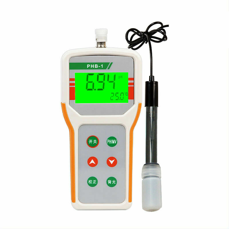 Digital Lab pH Meter Portable pH mV Temperature Tester with0---14.00pH ±1600 mV