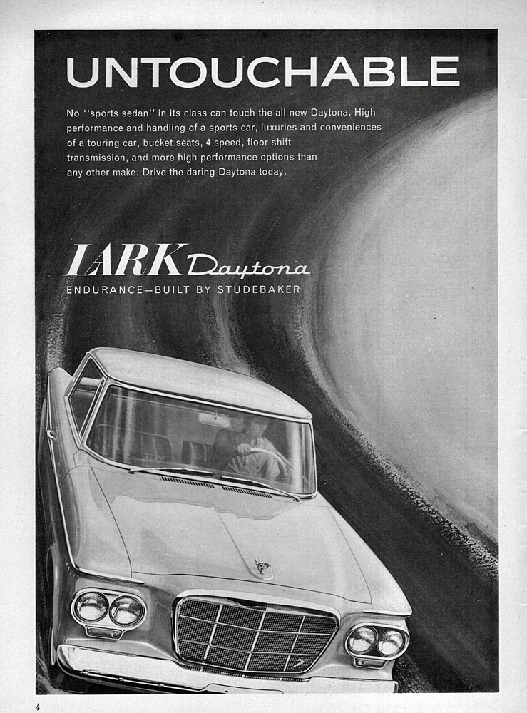 1963 Studebaker Lark Daytona Untouchable Original Print Ad