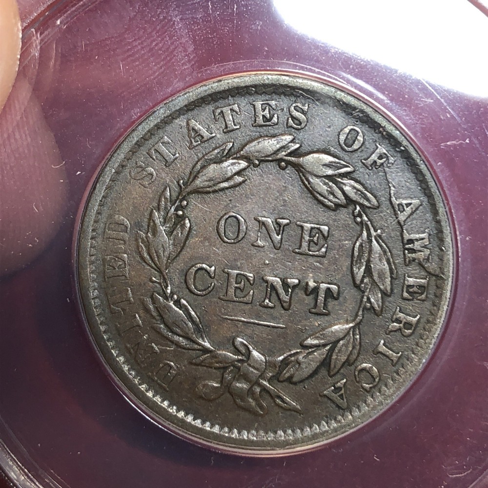 1838 large cent N.10 ANACS VF30 Late Die State