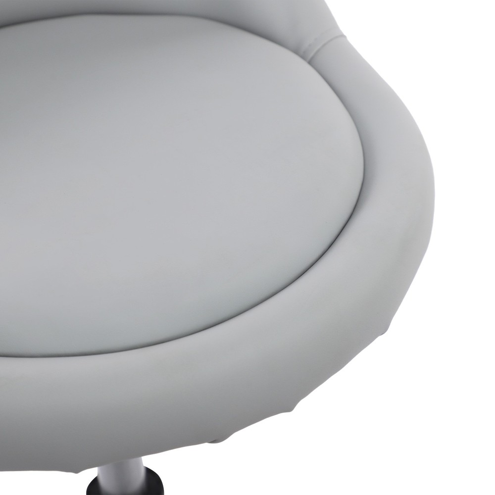 Adjustable Gray Beauty Salon Chair with Ergonomic Low Backrest and Wheels