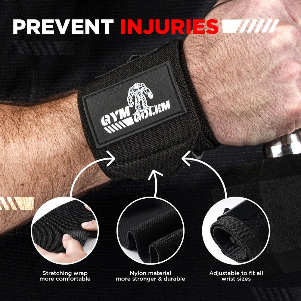 Wrist Wraps - 18-Inch Premium Support Wraps with Thumb Loop for Powerlifting,...