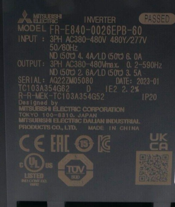 Mitsubishi Electric Inverter | FR-E840-0026EPB-60-