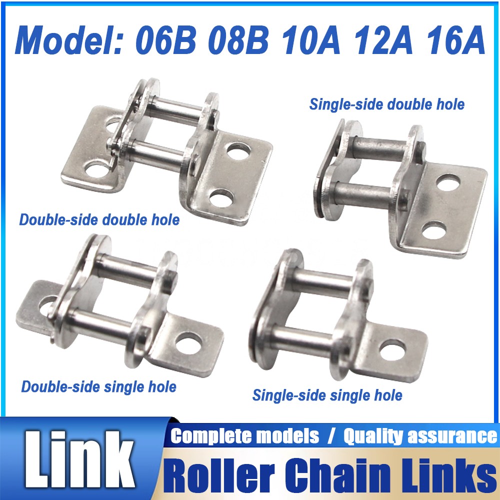 Simplex Roller Chain Links Offset Connecting Link with Bent Ear 06/08B 10/12/16A