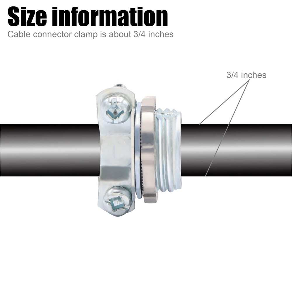 Fuzbaxy 10pcs 3/4Inch Clamp Type Cable Connectors for 3/4 Inch -