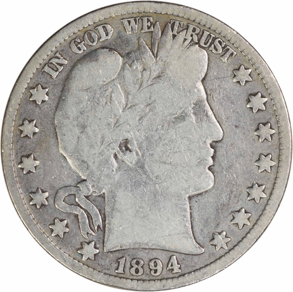 1894 Barber Silver Half Dollar VG Uncertified #103