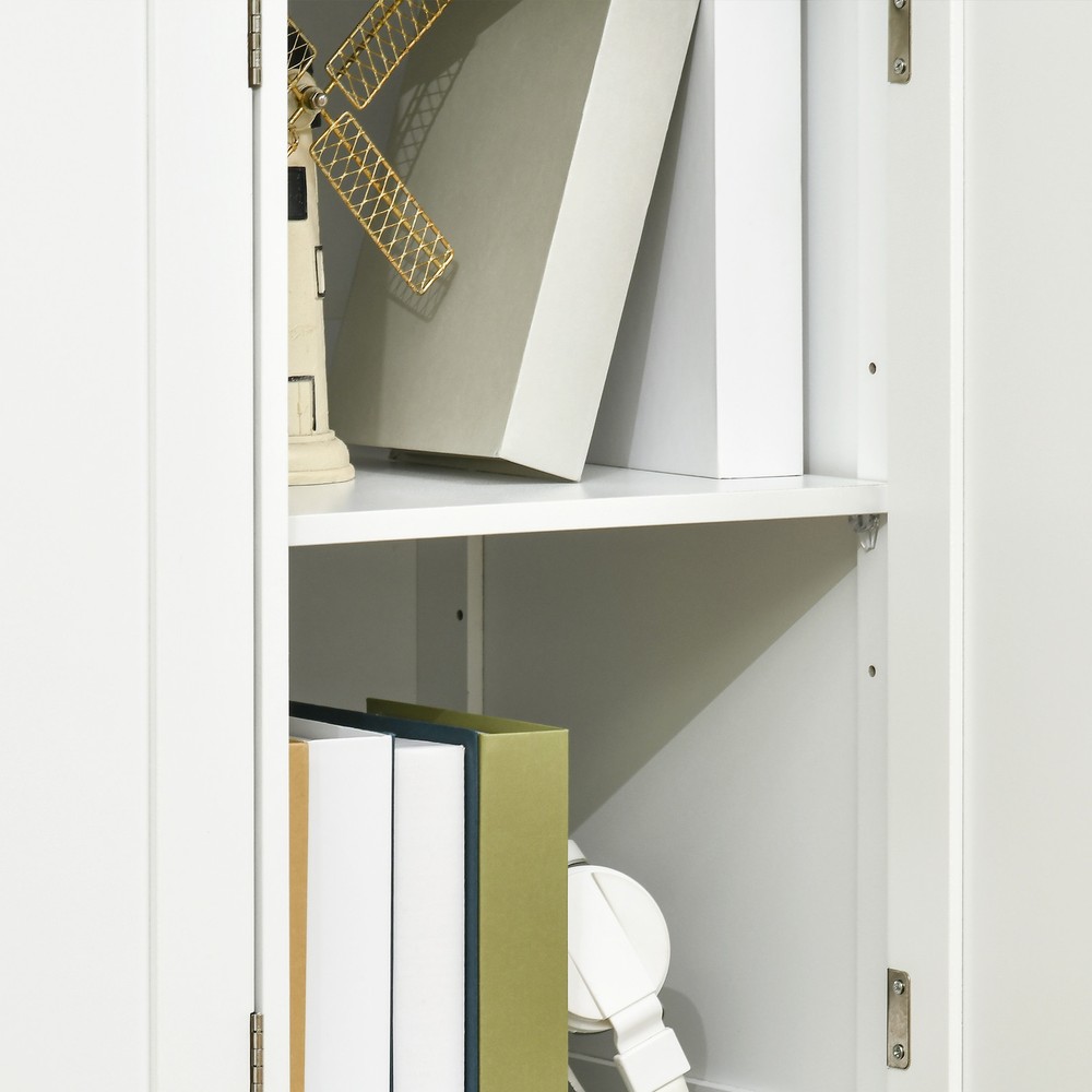 Modern Sideboard Buffet Cabinet with Adjustable Shelves and Drawers, White
