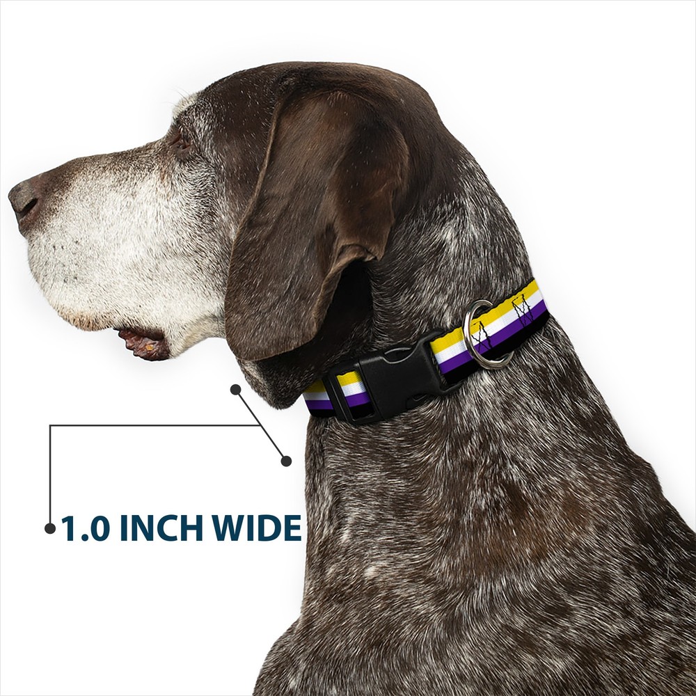 Plastic Clip Collar Flag Non-Binary Stripe NARROW-Large 9.5-14.5"