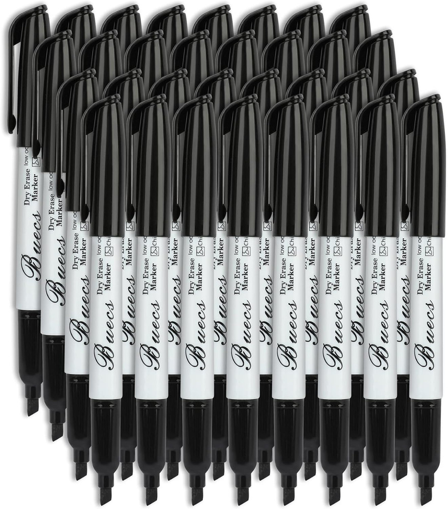 Black Dry Erase Markers, Low-Odor, 108 Count, Chisel Tip, Perfect for Writing on