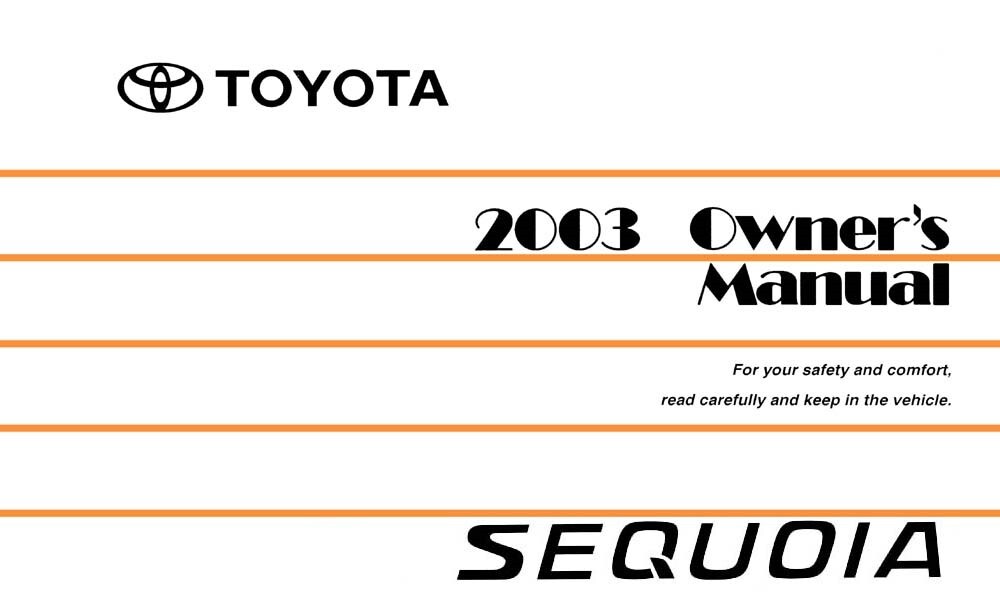 2003 Toyota Sequoia Owners Manual User Guide