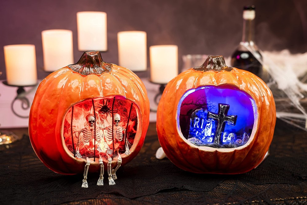 Joyin Pumpkin Wall Decor w/Light 2 Pack , Plastic