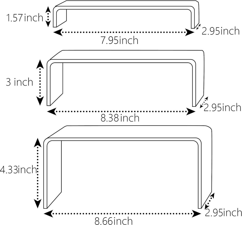 6 Pc Clear Acrylic Display Risers Showcase for Shoe Risers Retail Stand Cupcake
