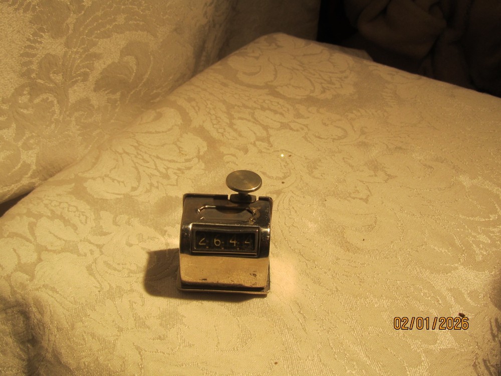 Vintage Single Chrome Store Hand Counter Model 13A