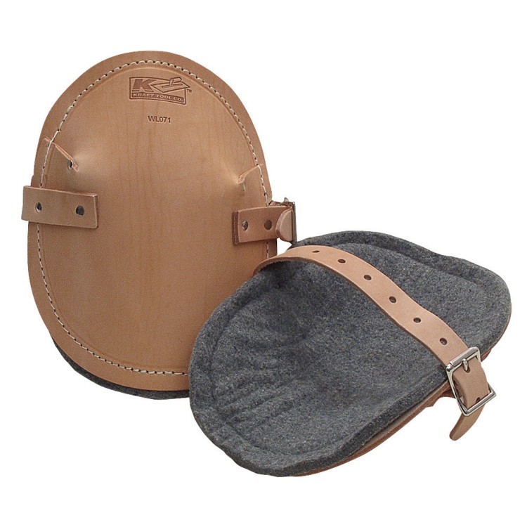 Kraft WL071 Flat Leather Knee Pads (Pair)