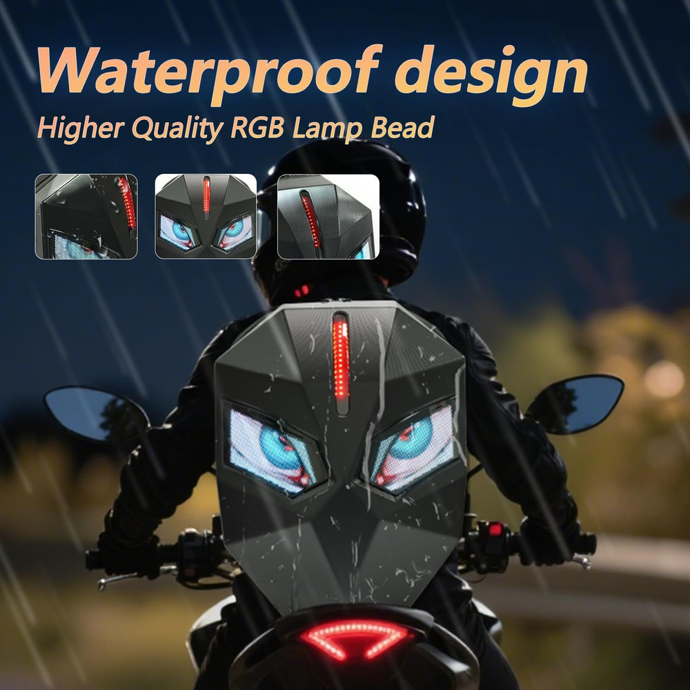 Waterproof LED Motorcycle Backpack for Men - Large Capacity Helmet Bag