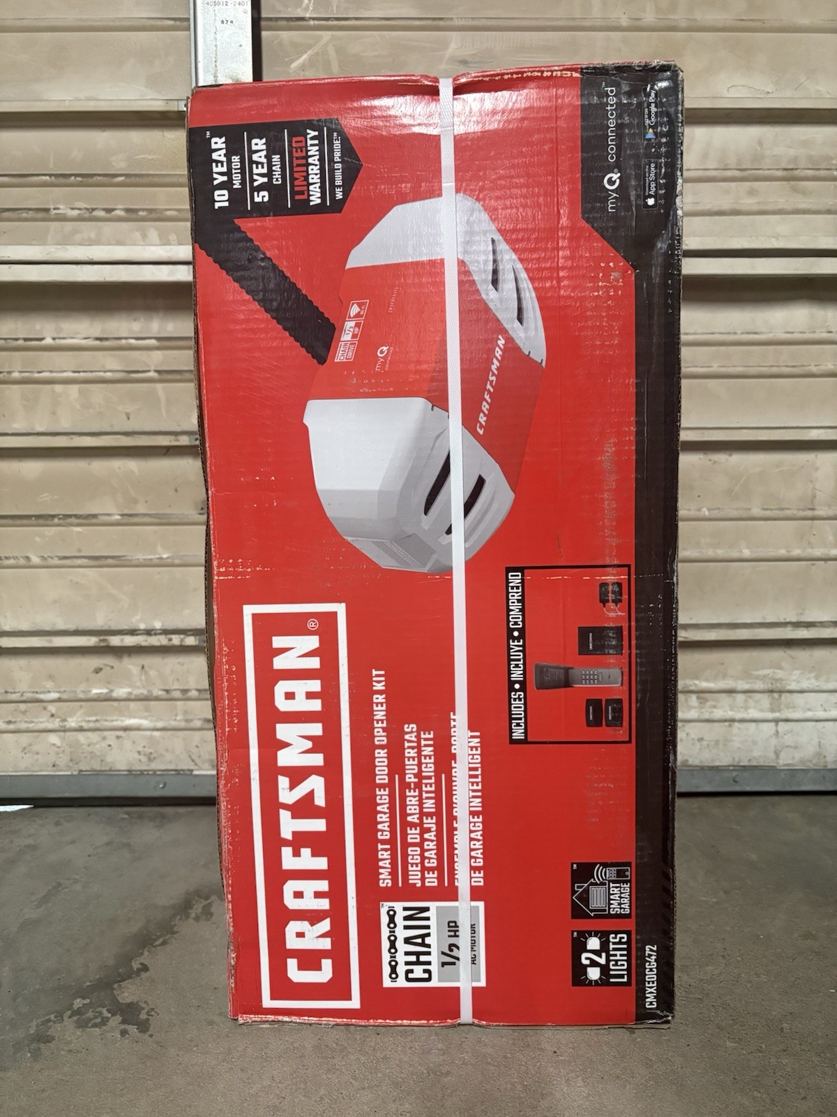 Craftsman Chain Drive Garage Door Opener 1/2 HP Wi-Fi Battery Backup CMXEOCG472