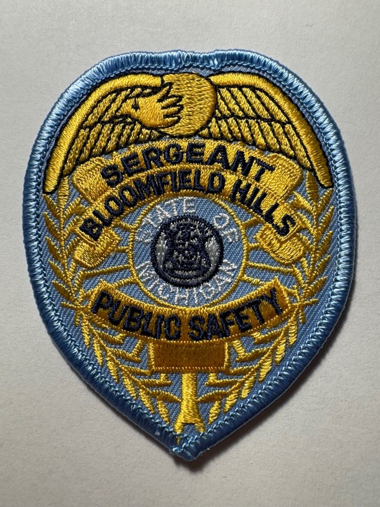 Bloomfield Hills Michigan Public Safety Sergeant  Patch
