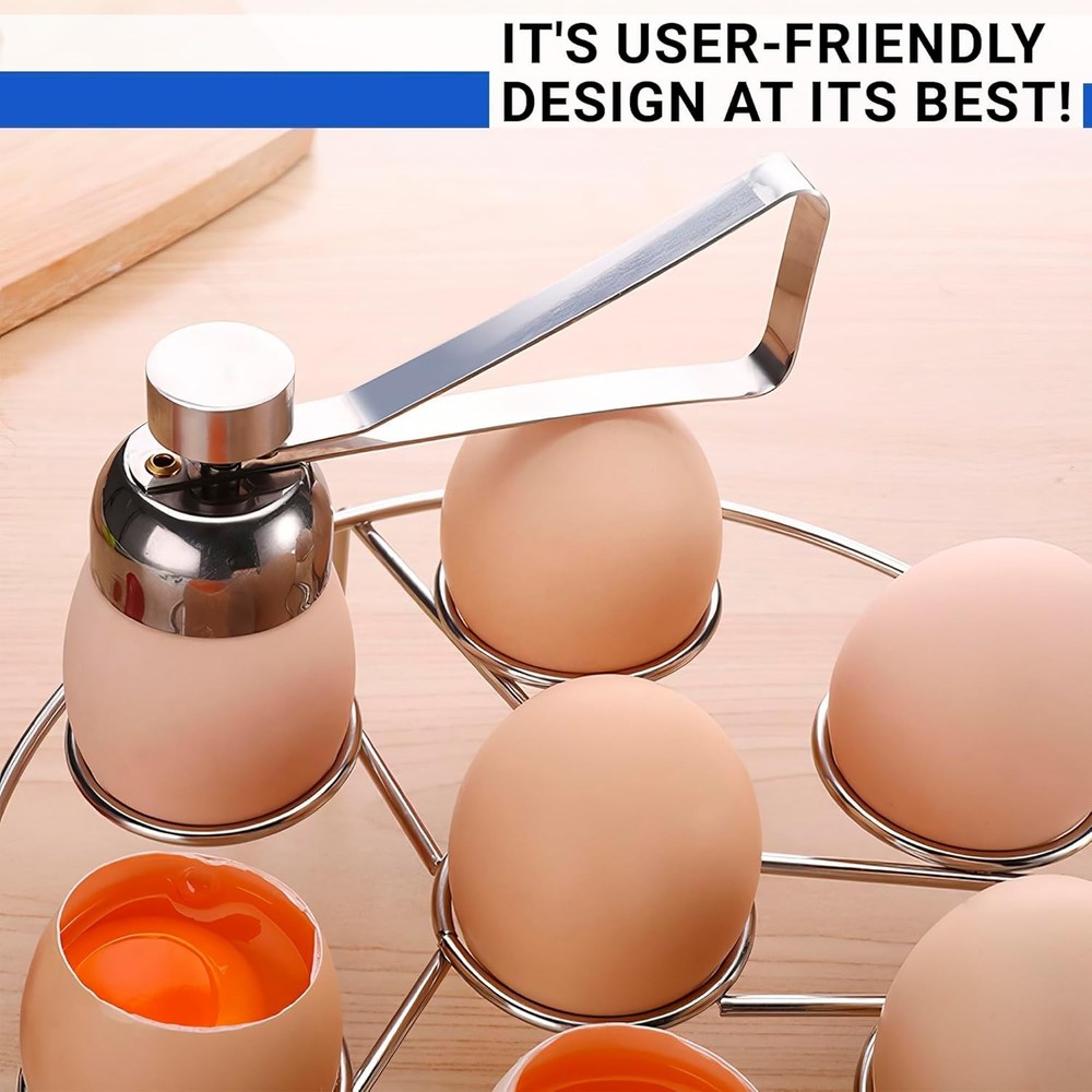 Egg Cracker Tool for Raw Eggs - Stainless Steel Shell Opener