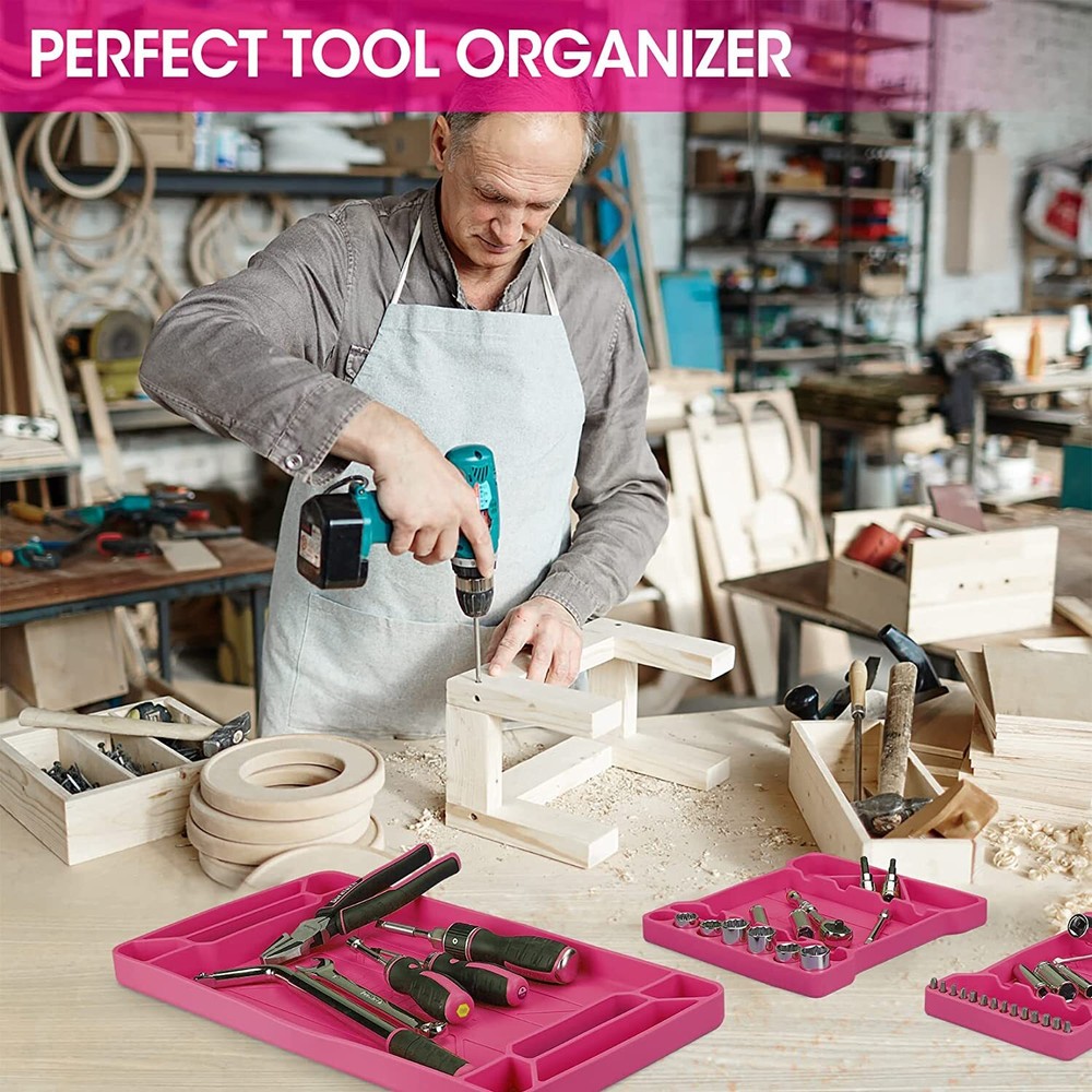 DuraTech Flexible Tool Tray Silicone Tool Holder 3PCS for Household Tool Storage
