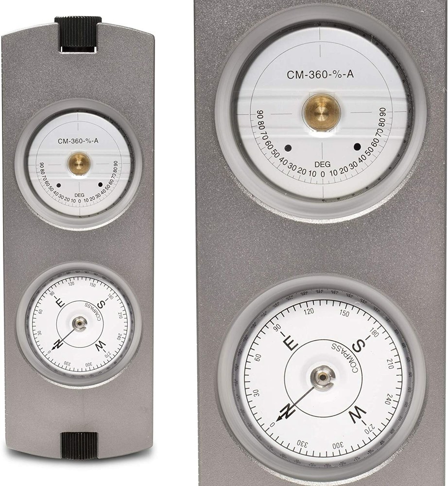 Handheld Clinometer Compass w Case Combo - Satellite Inclinometer Surveying Tool