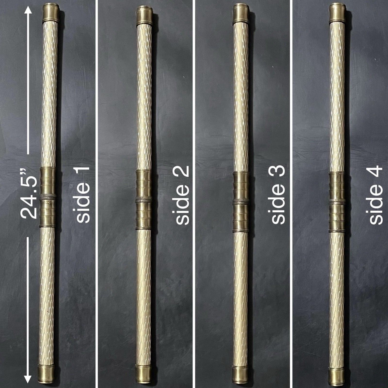 Defender 24.5" Fantasy Stainless Steel & Brass Dual Short Swords/Escrima Stick