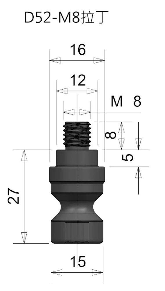 4pcs M8/M10 Latin suitable for D52/D96 zero point