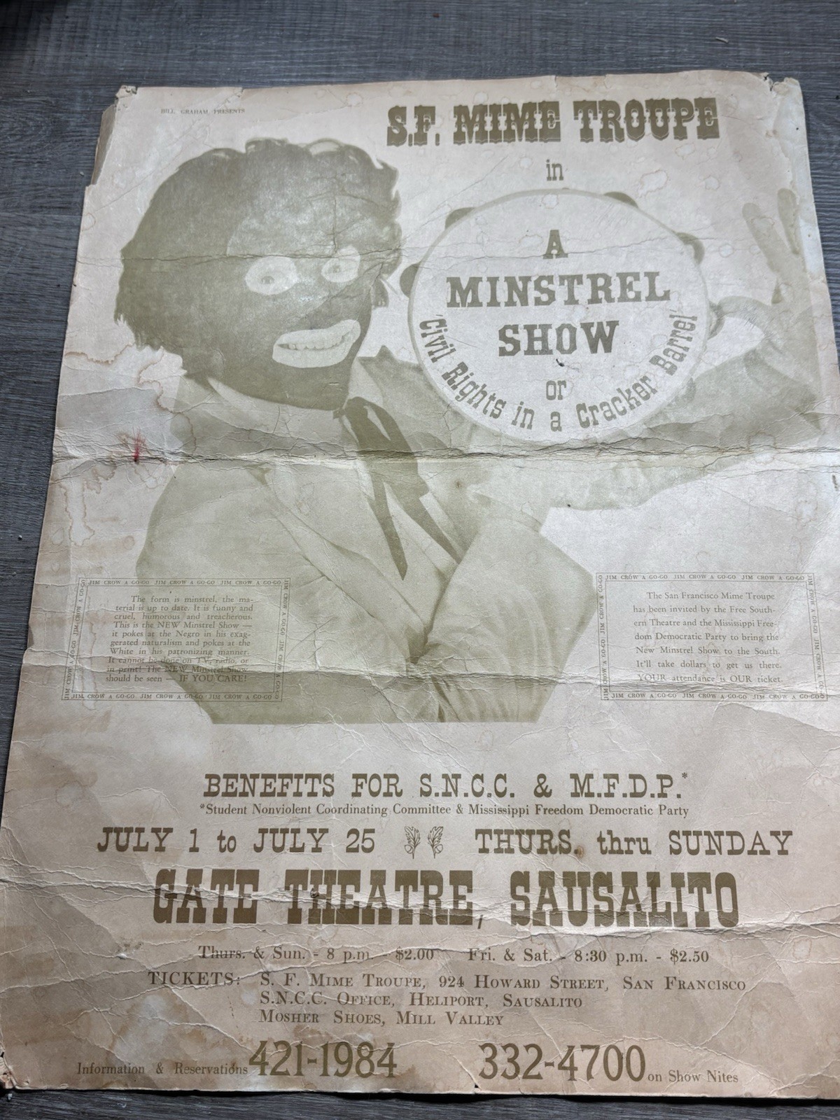 bill graham Presents A Minstrel Show Civil Rights In a Cracker Barrel Original