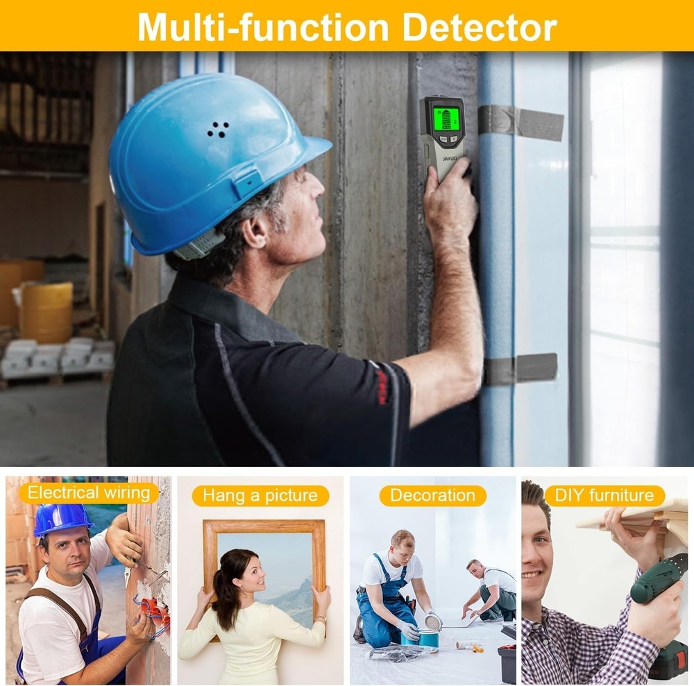 5-in-1 Wall Scanner with Bright LCD - Effortless Stud Detection Made Easy!