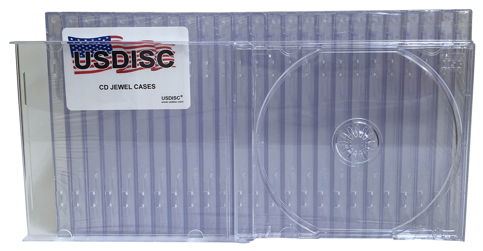 USDISC CD Jewel Cases Standard 10.4mm, Single 1 Disc (Clear) Lot