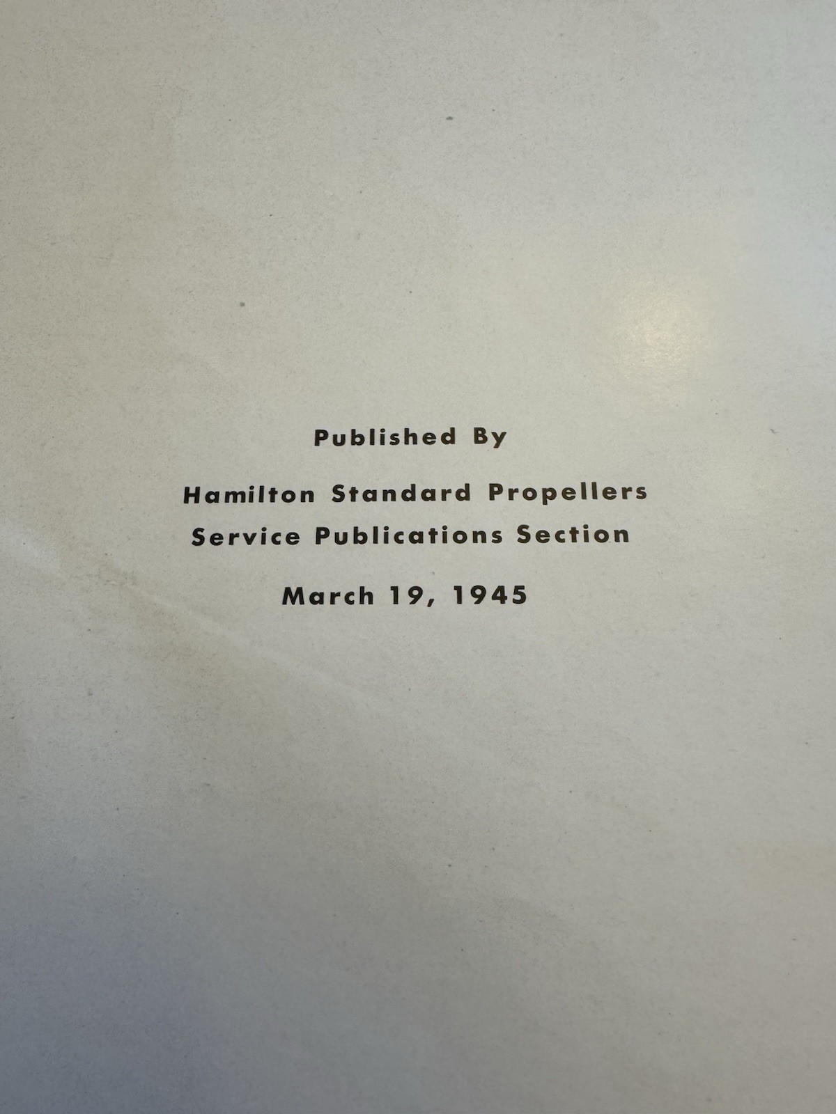Hamilton Standardl Propellers Counterweights Service Manual