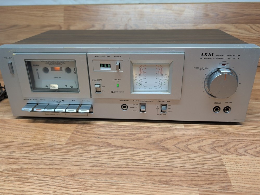 AKAI Stereo Cassette Deck CS-MO1A Working Condition READ